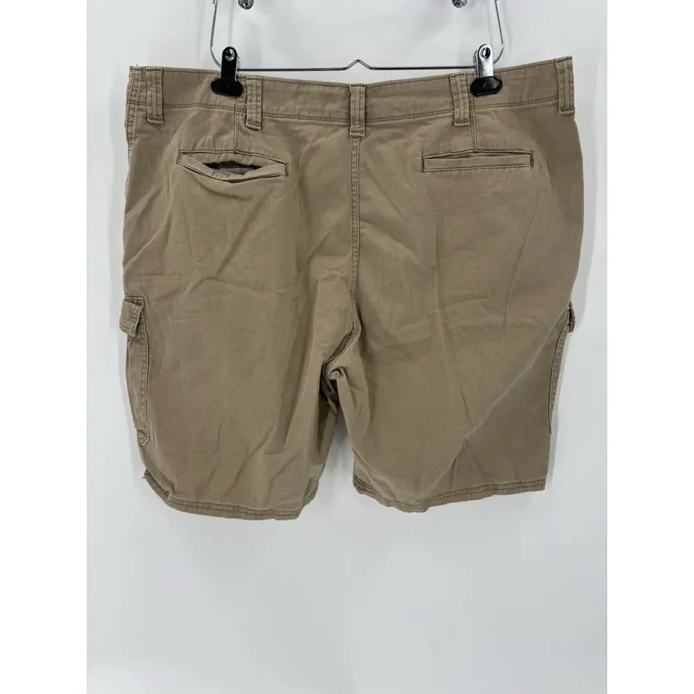 Wrangler Relaxed Fit Shorts Mens 42x10 Beige Cargo Cotton Blend Outdoor Pockets